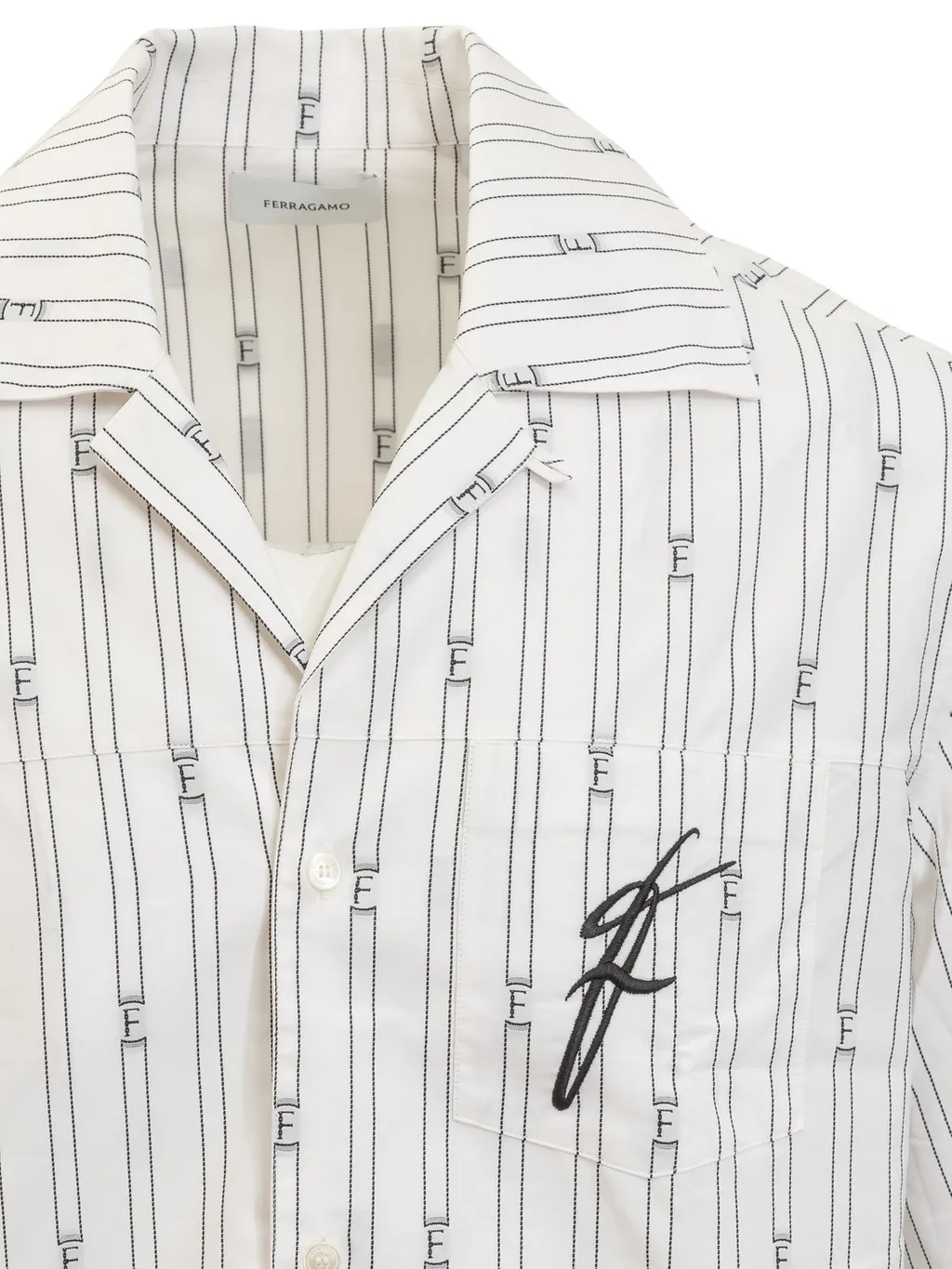 Ferragamo Bowling Collar Short Sleeved Shirt