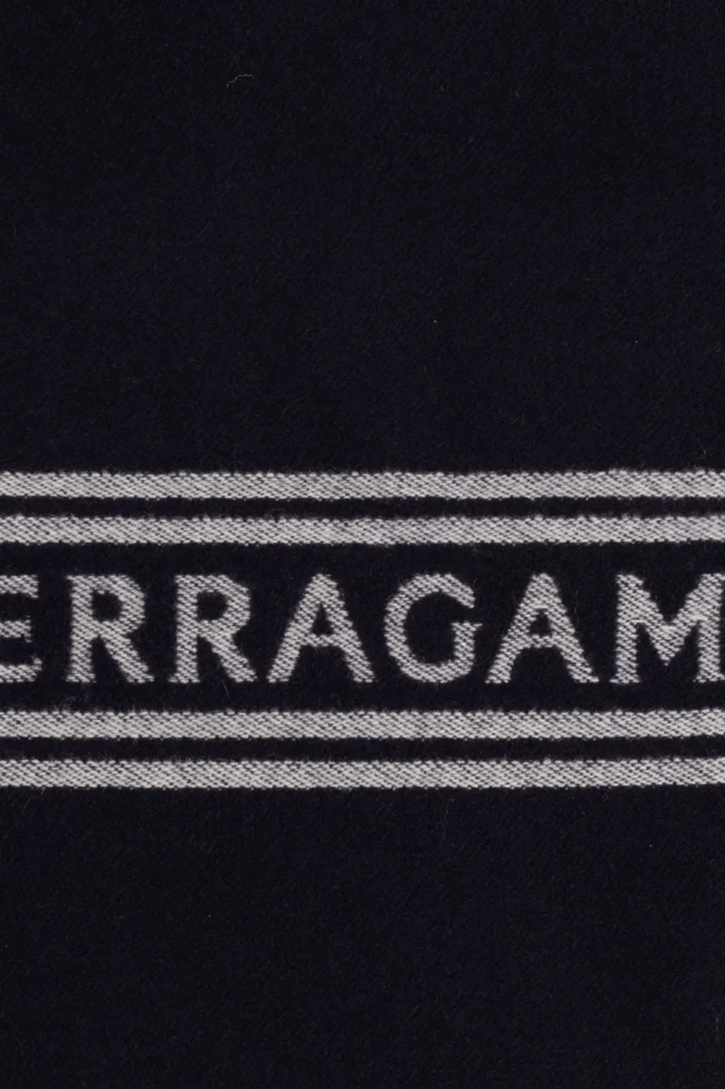 Ferragamo Logo-Intarsia Fringed Scarf