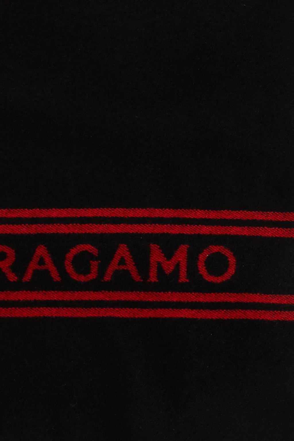 Ferragamo Logo-Intarsia Fringed Scarf
