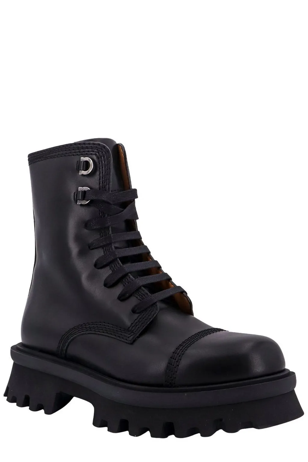 Ferragamo Chunky-Sole Lace-Up Ankle Boots
