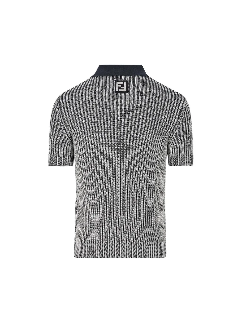 Fendi Short Sleeved Asymmetric Button Knitted Polo Shirt