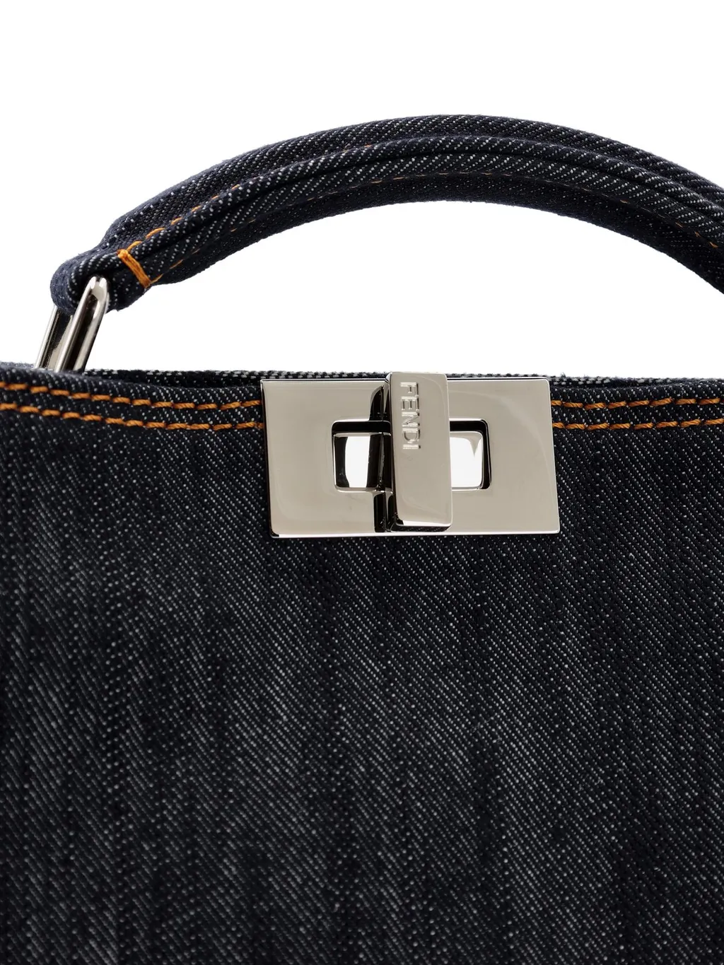Fendi Peekaboo Iseeu Mini Denim Tote Bag