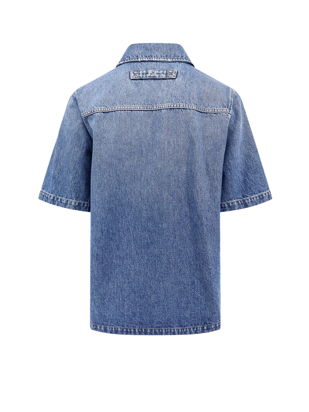 Fendi Short-Sleeved Buttoned Denim Shirt