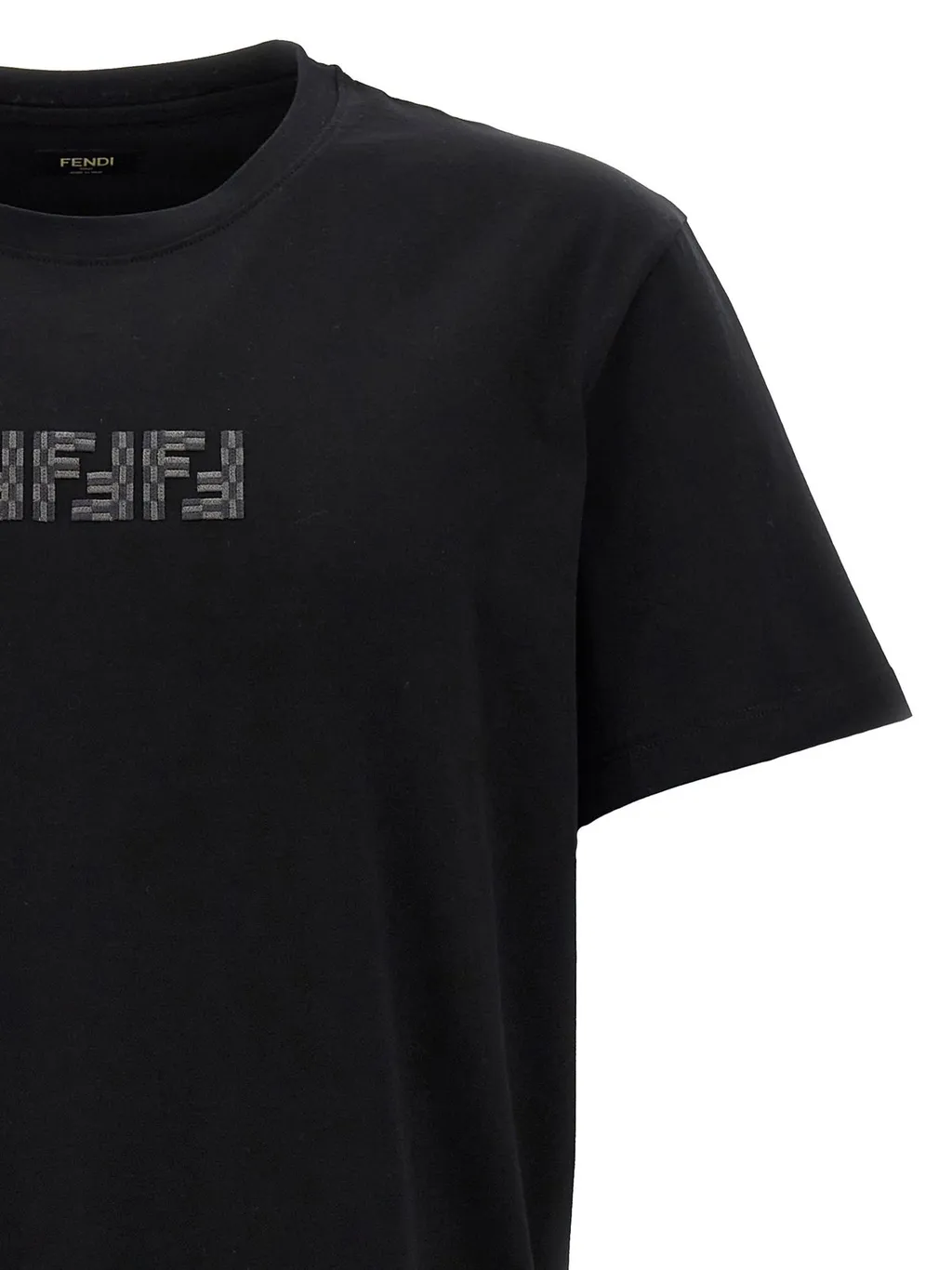Fendi Logo Embroidered Crewneck T-Shirt