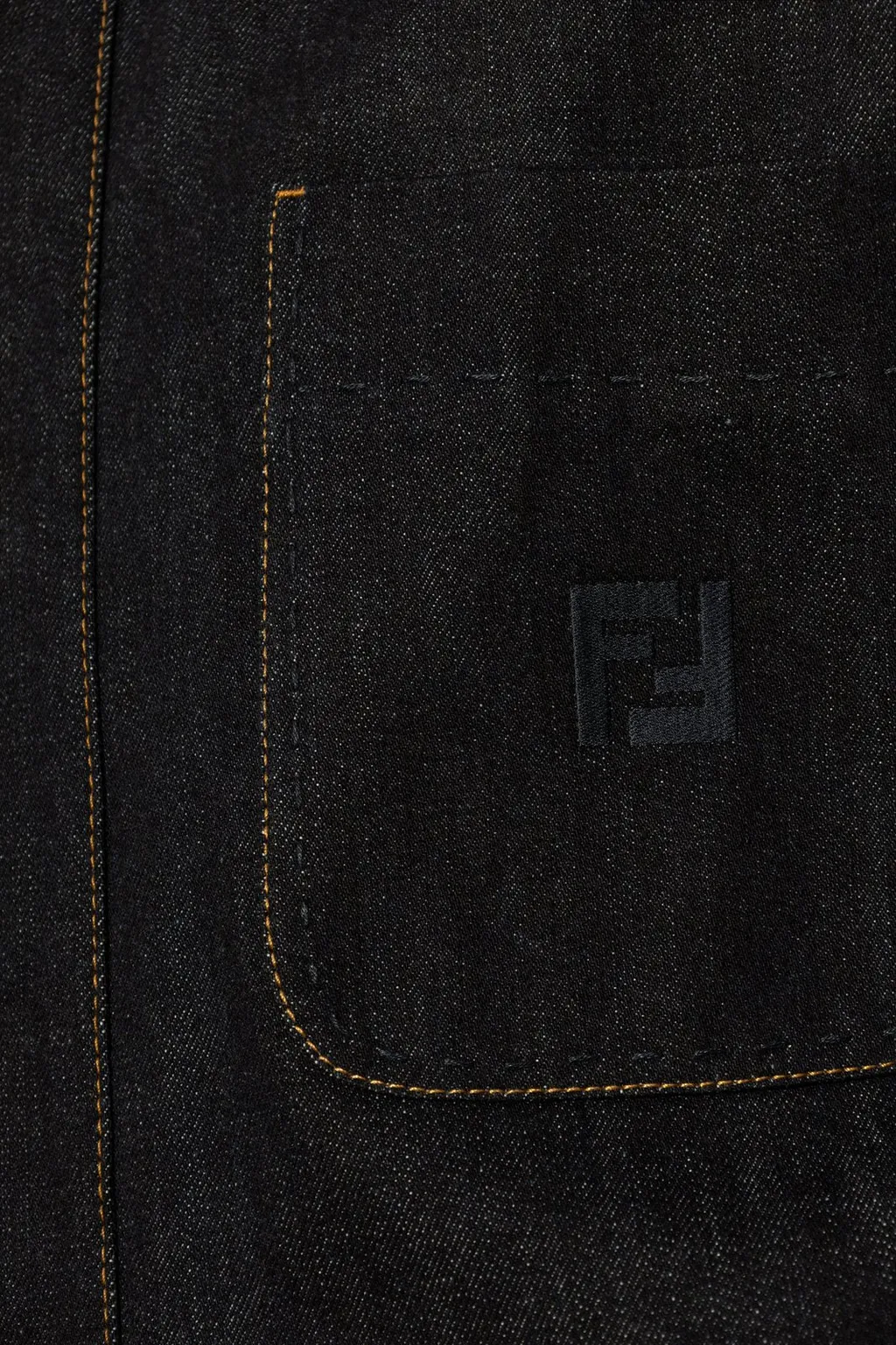 Fendi Logo Embroidered Denim Jacket