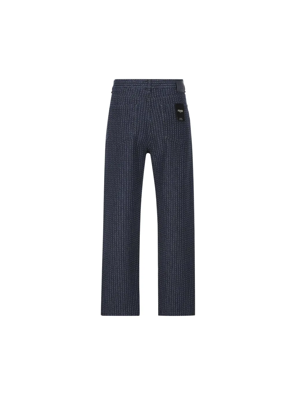 Fendi Straight-Leg Topstitched Long Jeans