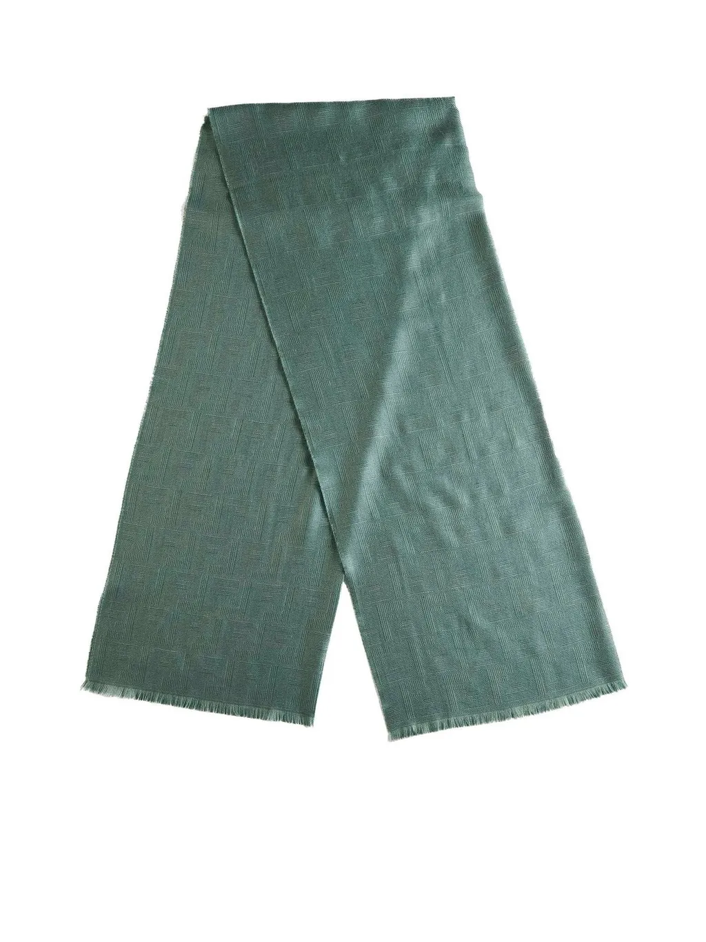 Fendi All-Over Ff Motif Frayed-Edge Scarf