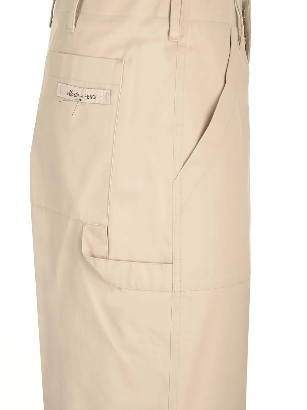 Fendi Logo Plaque Straight-Leg Tailored Pants