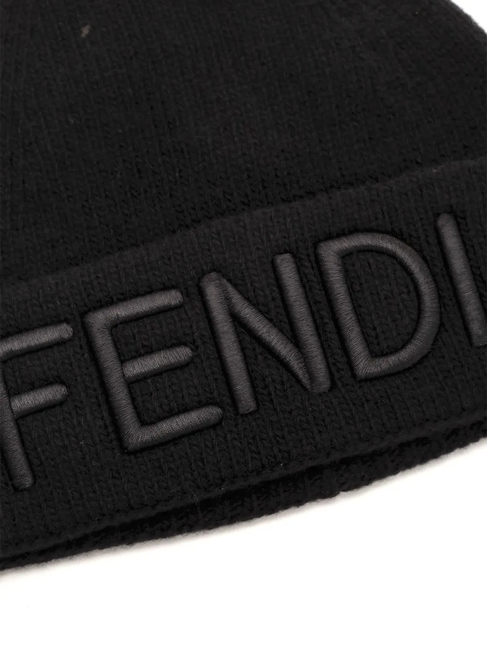Fendi Logo Embroidered Knit Beanie