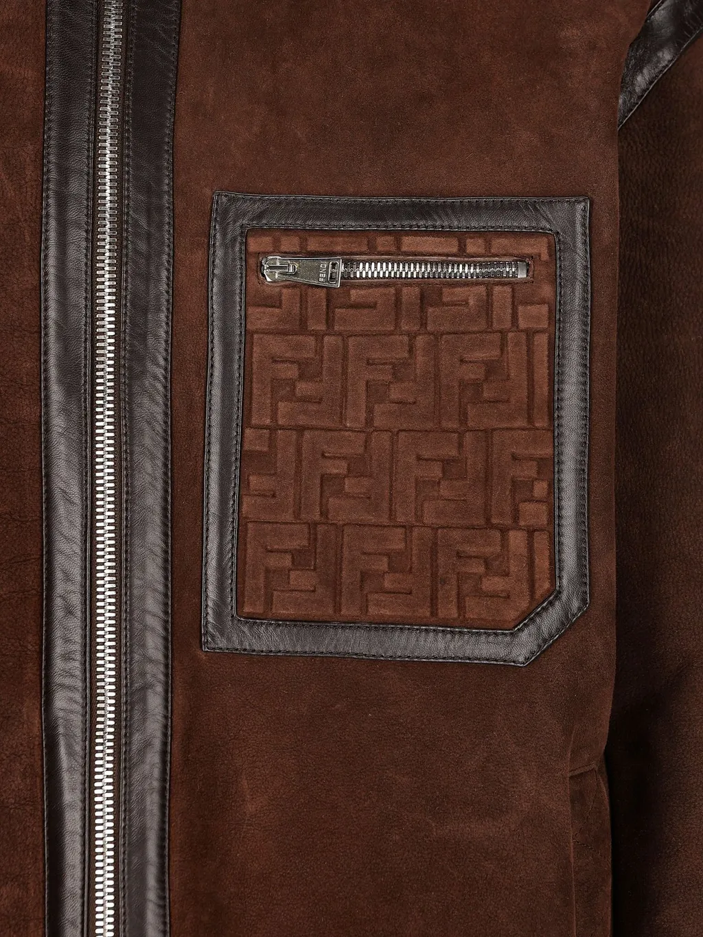 Fendi High Neck Zip-Up Oversized Jacket