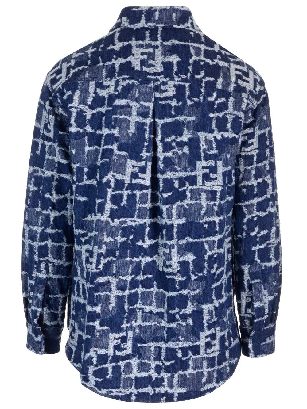 Fendi Logo Detailed Distressed Denim Jacket