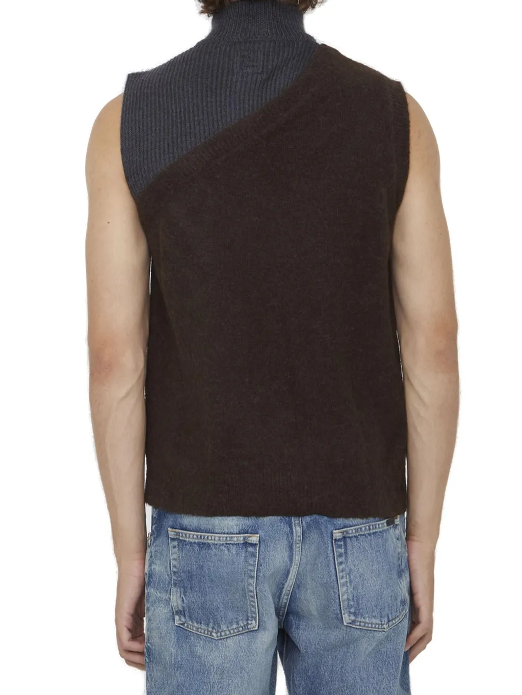 Fendi Panelled Ribbed Gilet
