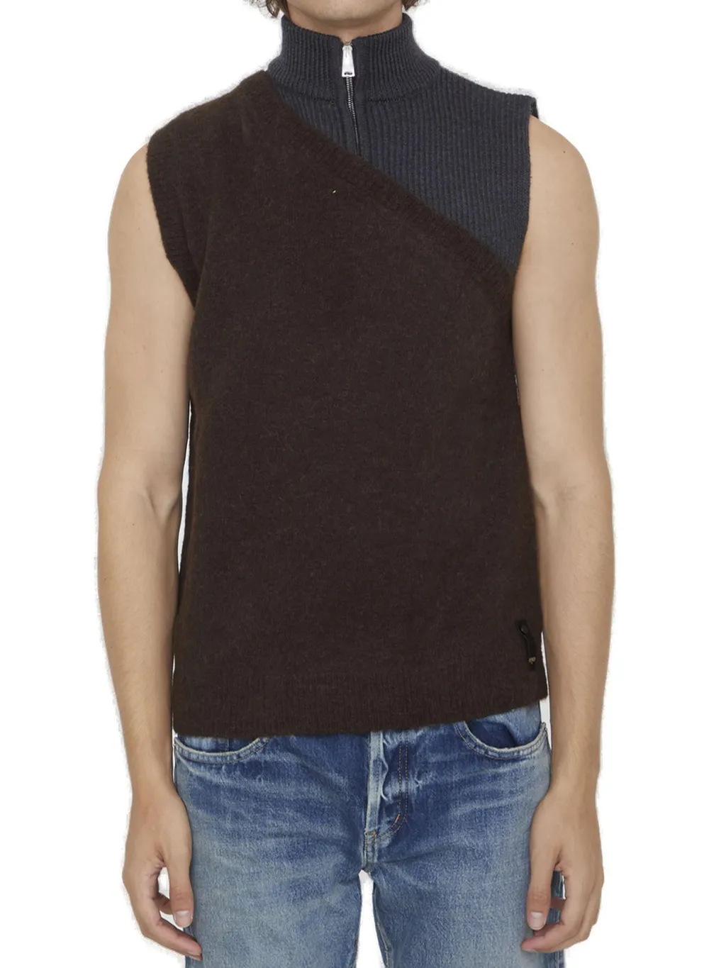 Fendi Panelled Ribbed Gilet