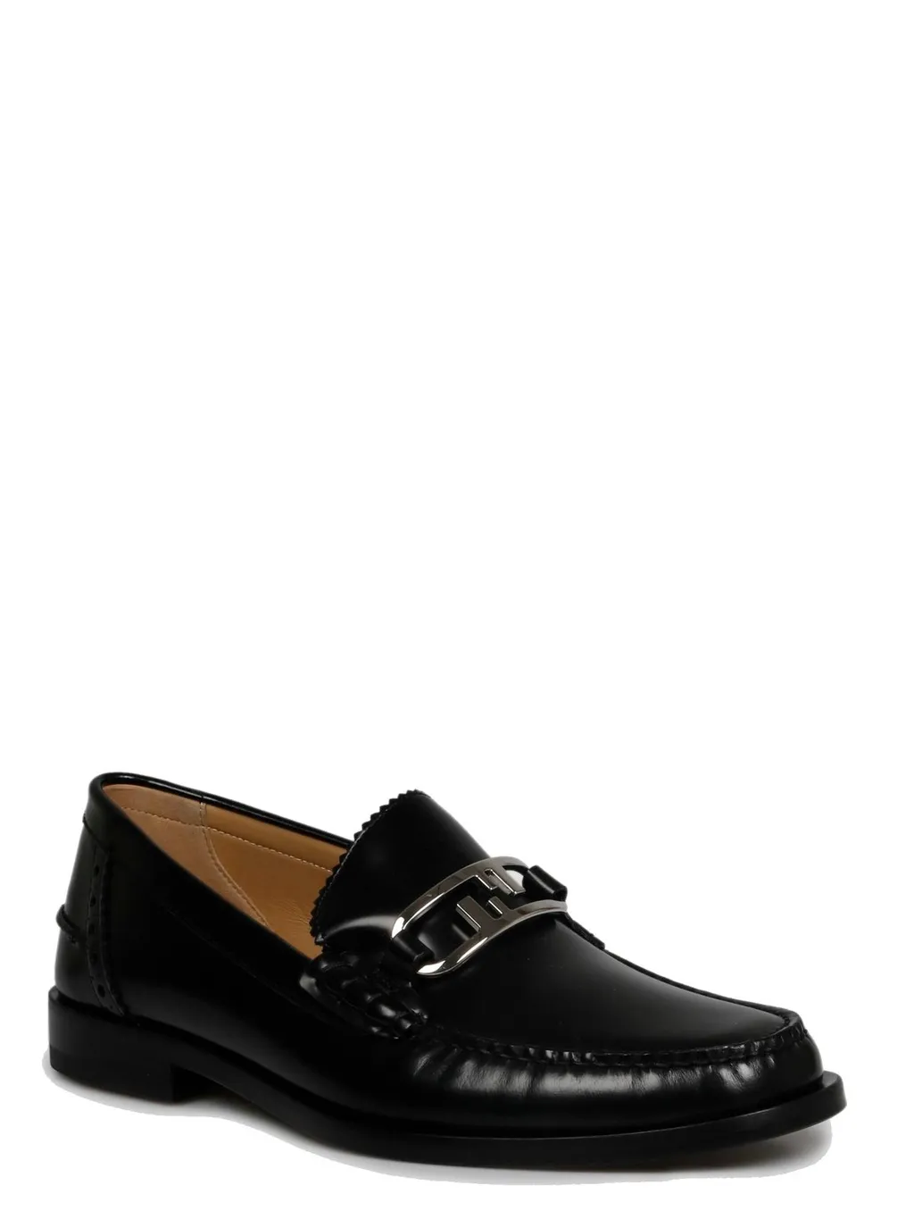 Fendi O'lock Logo-Plaque Loafers