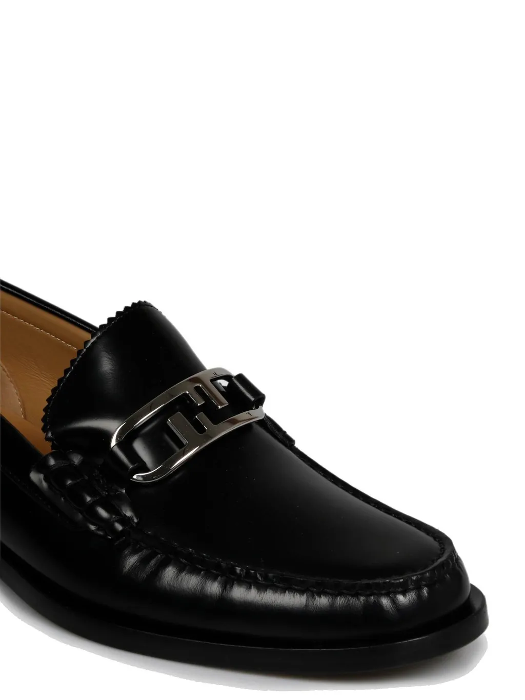 Fendi O'lock Logo-Plaque Loafers
