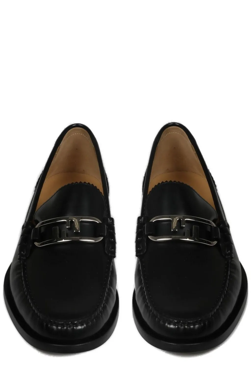 Fendi O'lock Logo-Plaque Loafers