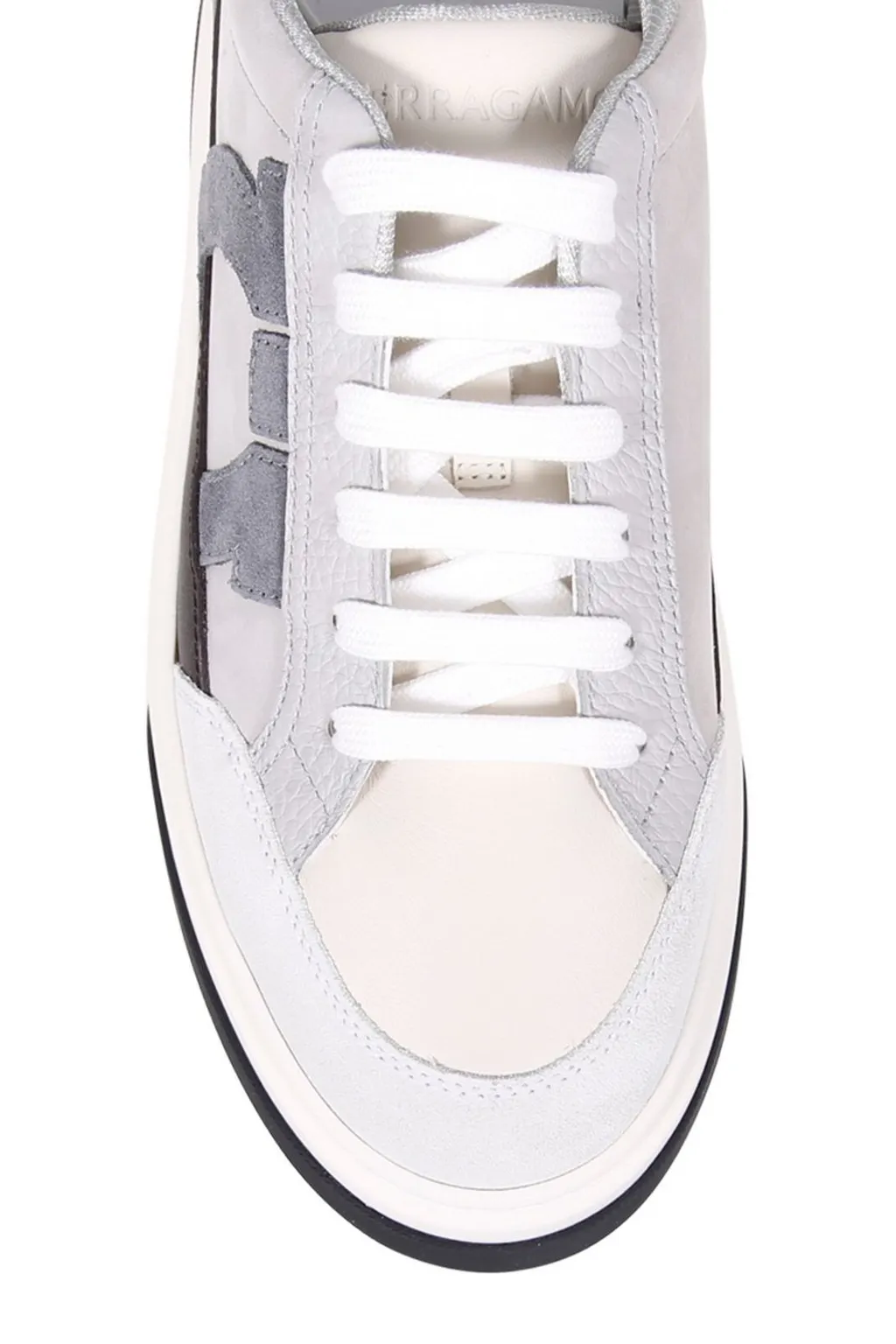 Ferragamo Gancini-Embroidered Lace-Up Sneakers