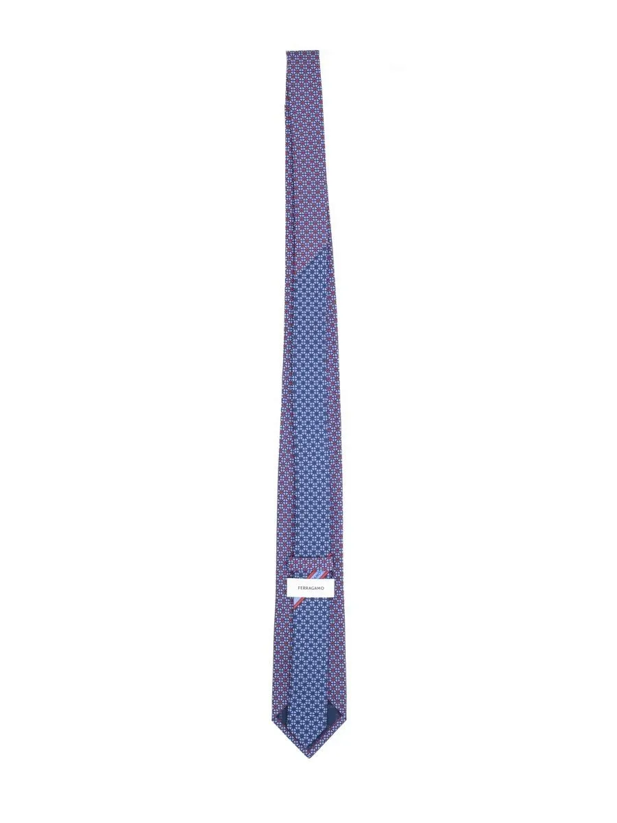 Ferragamo Gancini And Hearts Printed Satin Tie