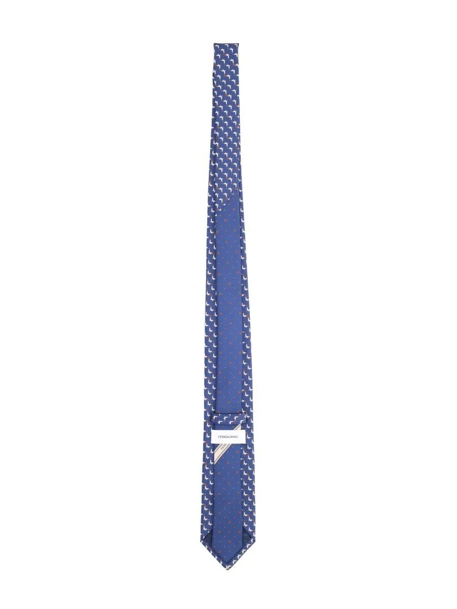 Ferragamo Seal Print Satin Tie