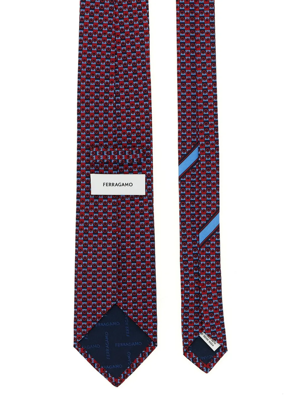 Ferragamo Gancini Bicolor Print Satin Tie