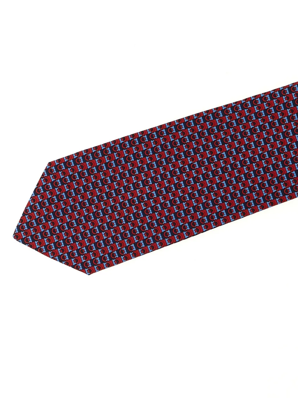 Ferragamo Gancini Bicolor Print Satin Tie
