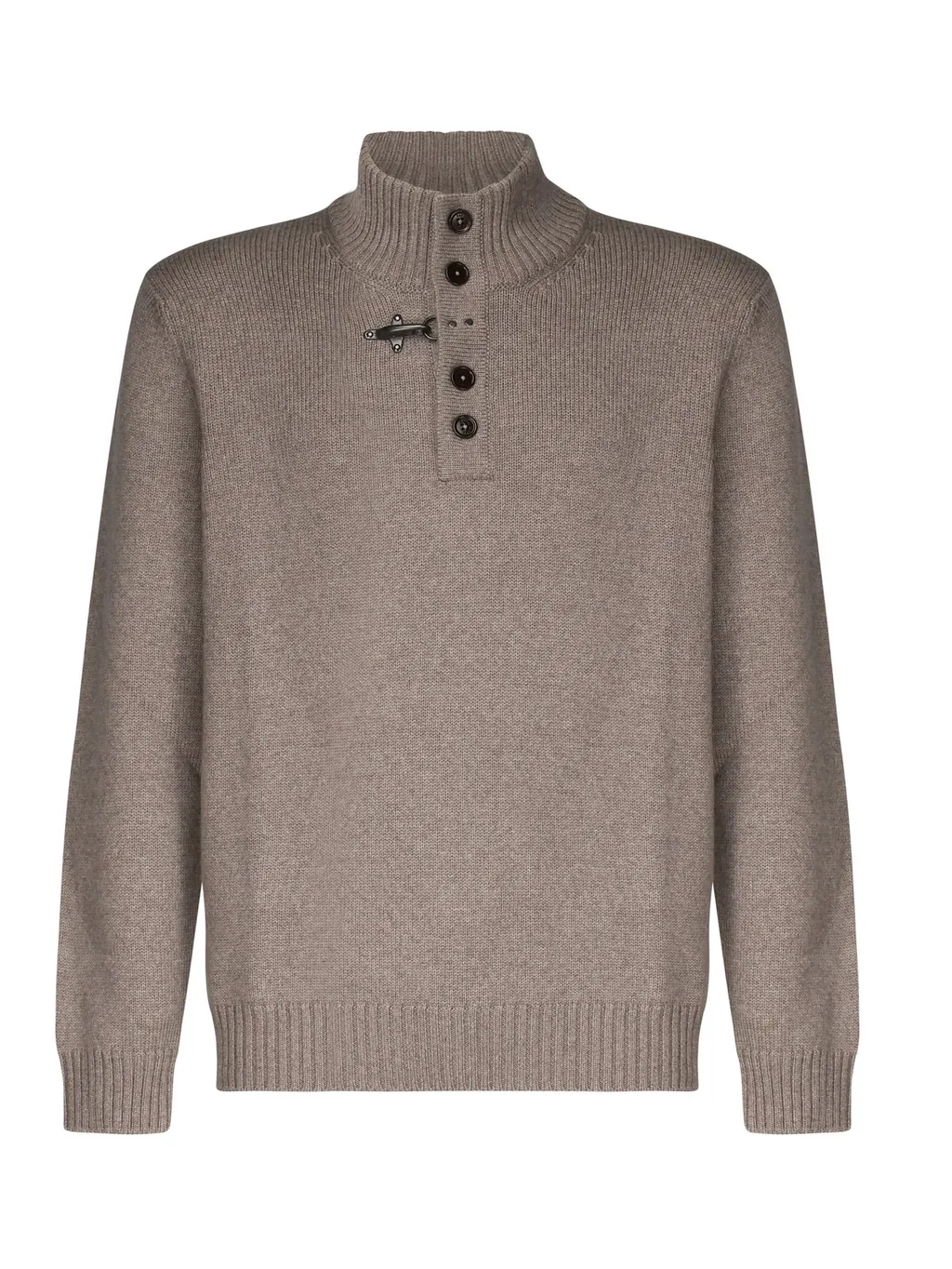 Fay Button Mock Neck Sweater