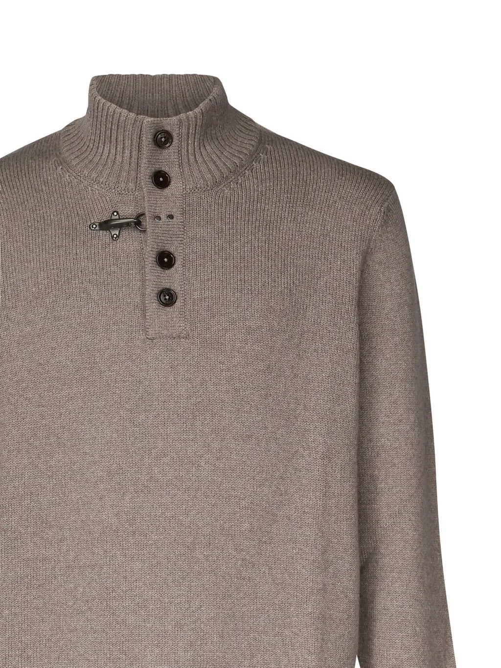 Fay Button Mock Neck Sweater