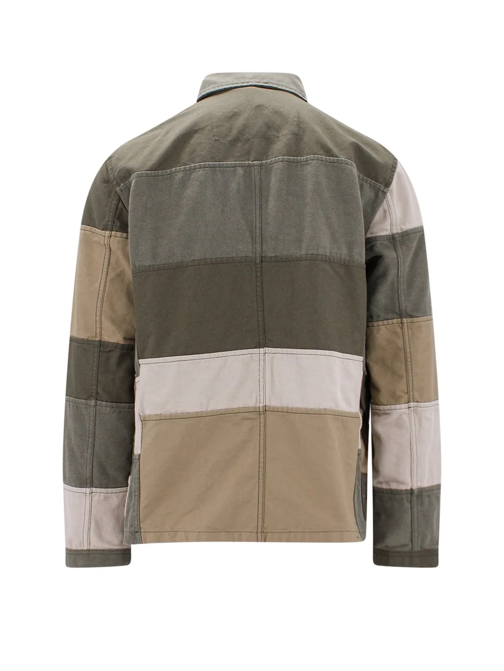 Fay Long-Sleeved Patchwork Shirt Jacket