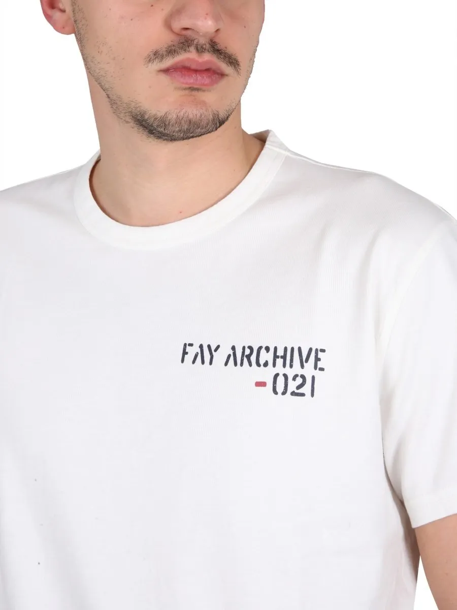 Fay Logo Printed Crewneck T-Shirt