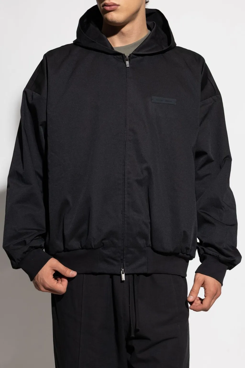 Fear Of God Essentials Logo Plaque Hooded Jacket