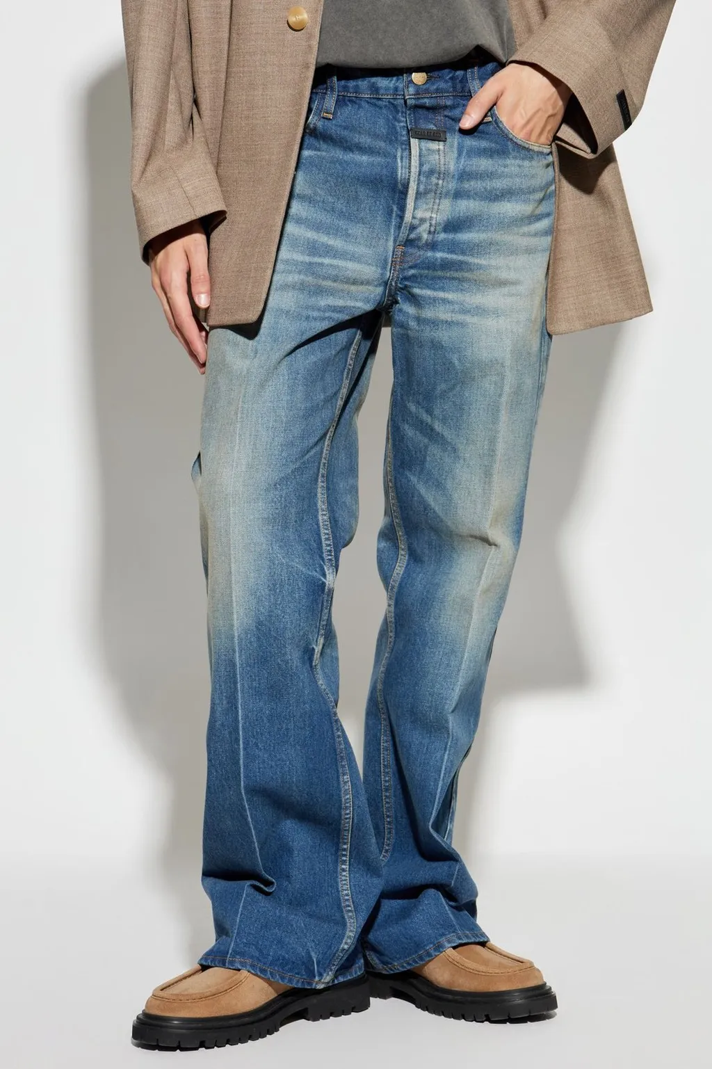 Fear Of God Logo Patch Flared Jeans