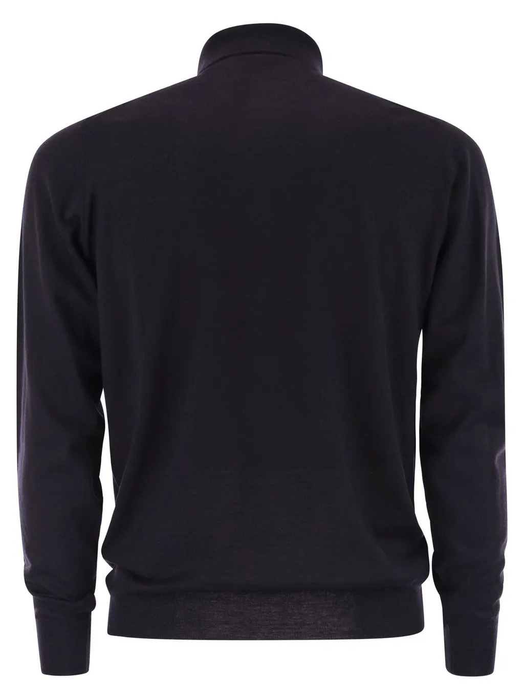 Fedeli Virgin Wool Long-Sleeve Polo Shirt