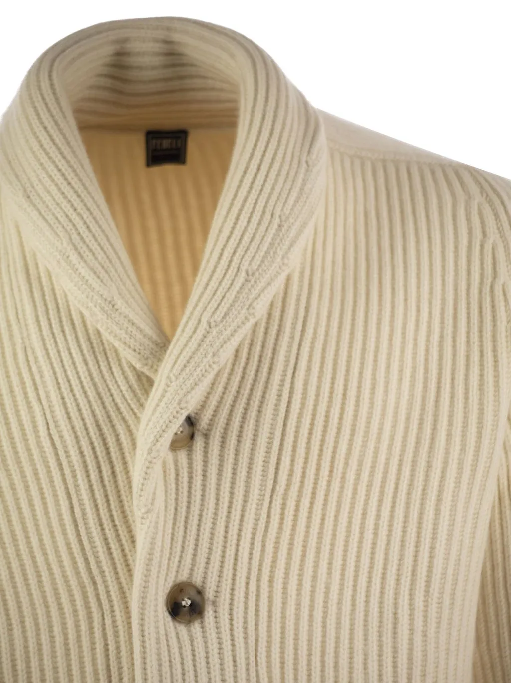 Fedeli Ribbed Shawl Lapel Cardigan
