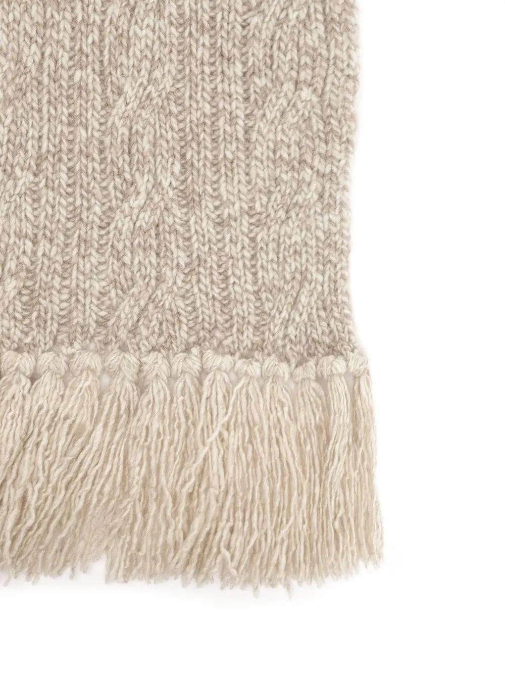 Fedeli Cable-Knit Fringed Scarf