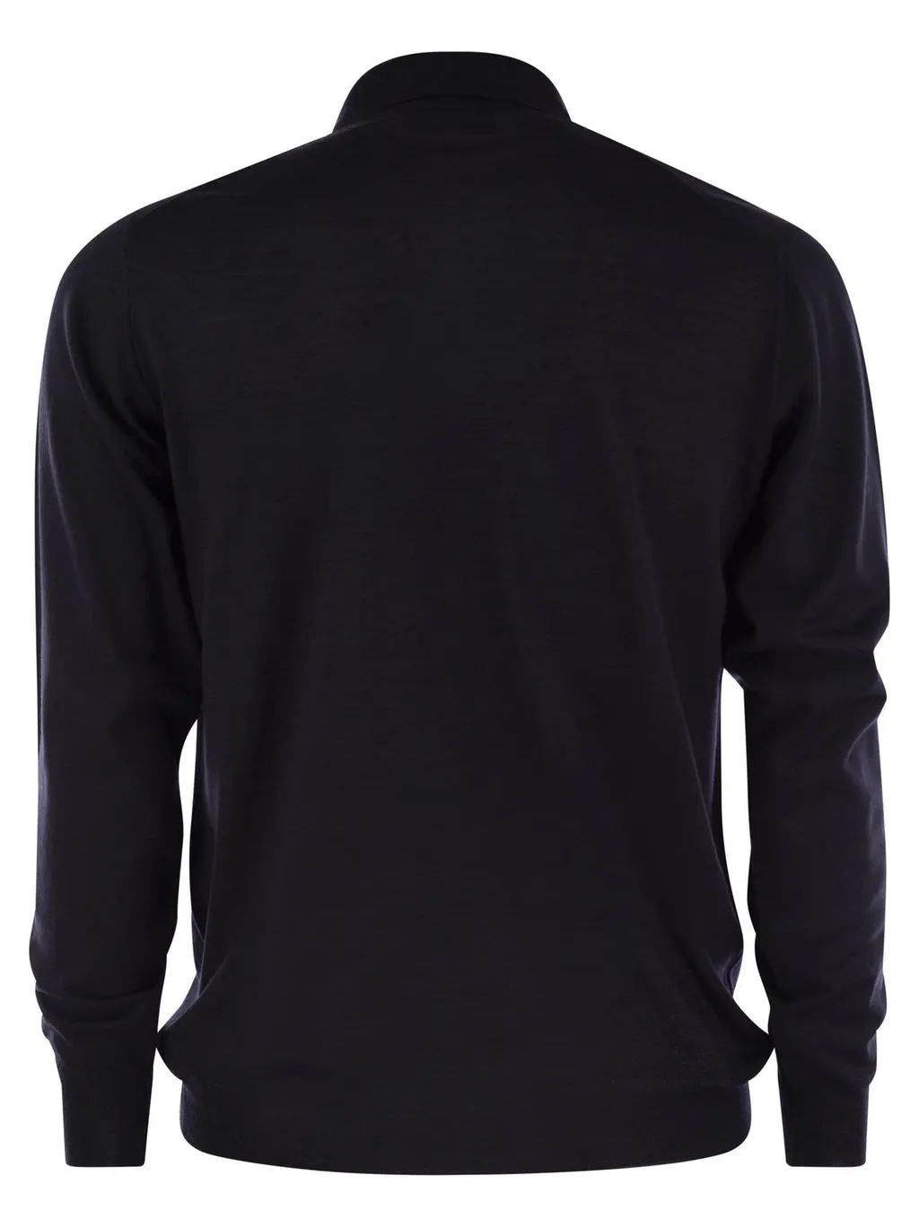 Fedeli Virgin Wool Long-Sleeve Polo Shirt