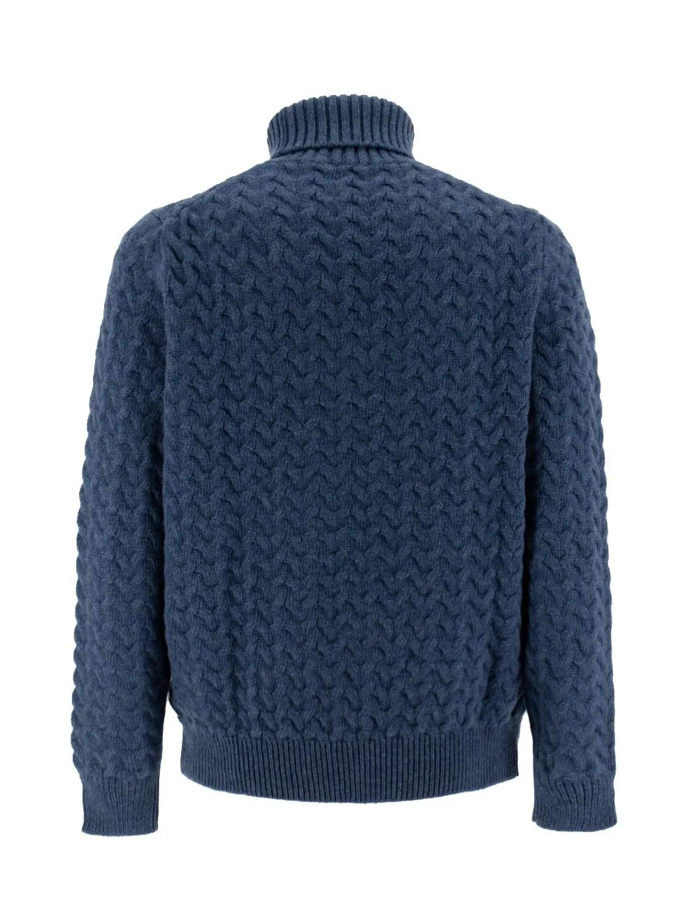 Fedeli Long Sleeved Roll-Neck Cable Knit Jumper