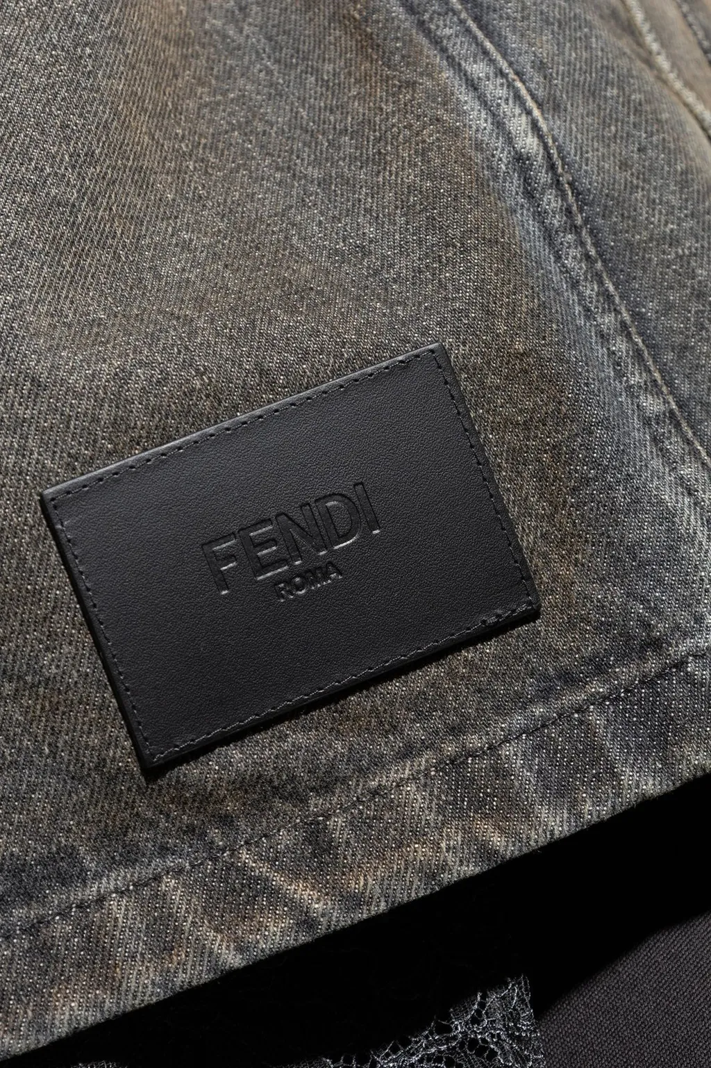 Fendi Long Sleeved Overdyed Denim Shirt