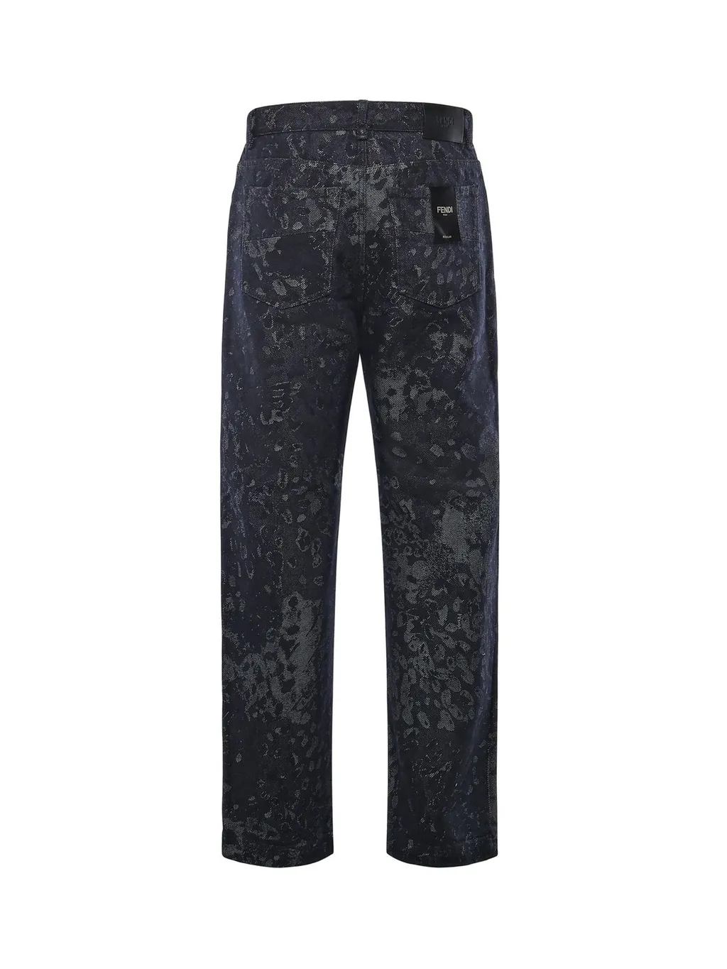 Fendi Straight-Leg Jacquard Long Jeans