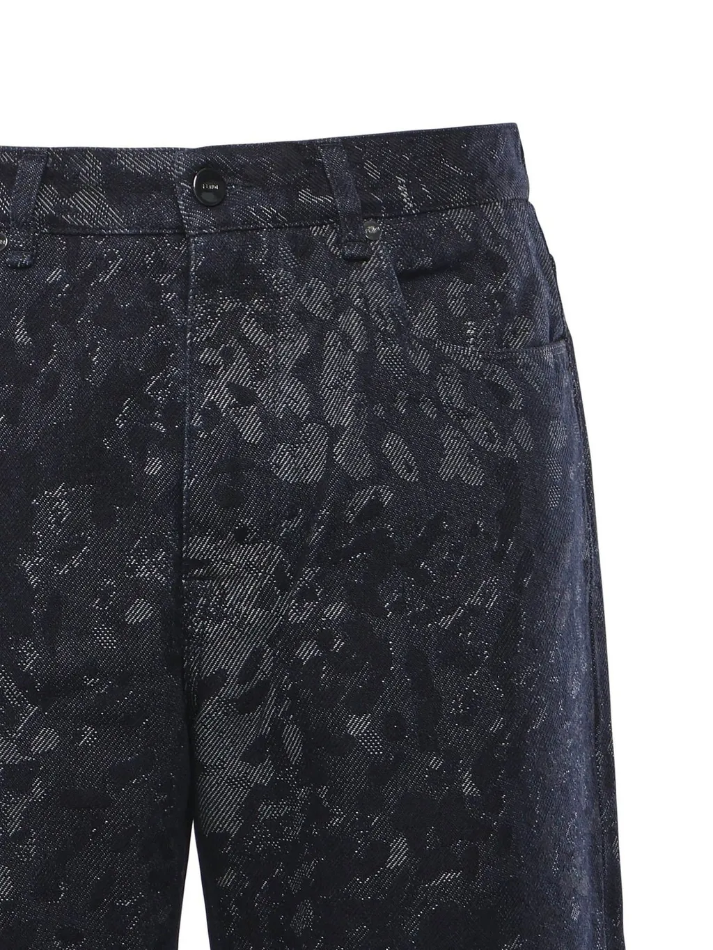 Fendi Straight-Leg Jacquard Long Jeans