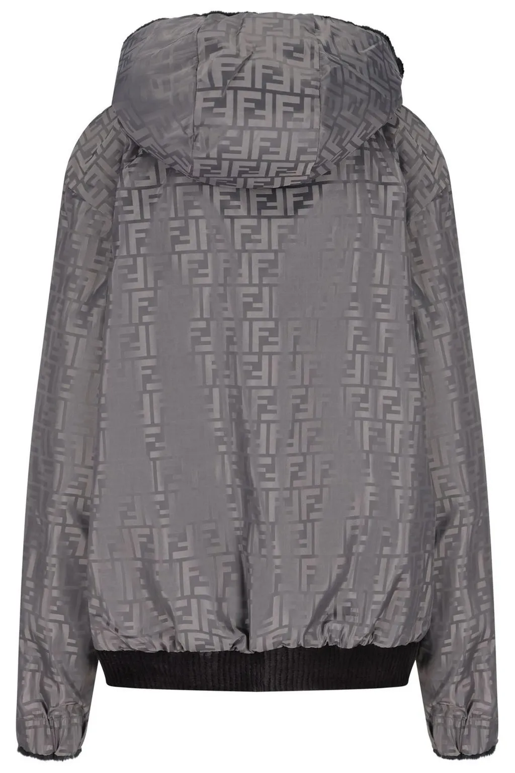 Fendi Logo Detailed Hooded Reversible Jacket