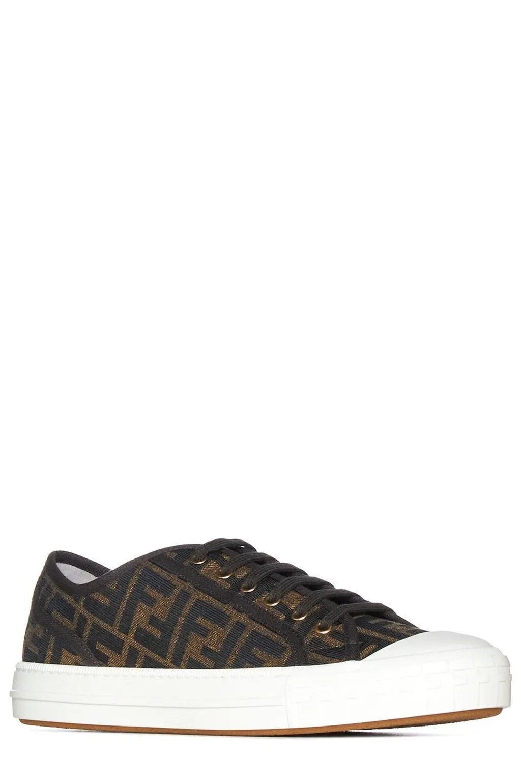 Fendi Logo Jacquard Lace-Up Sneakers