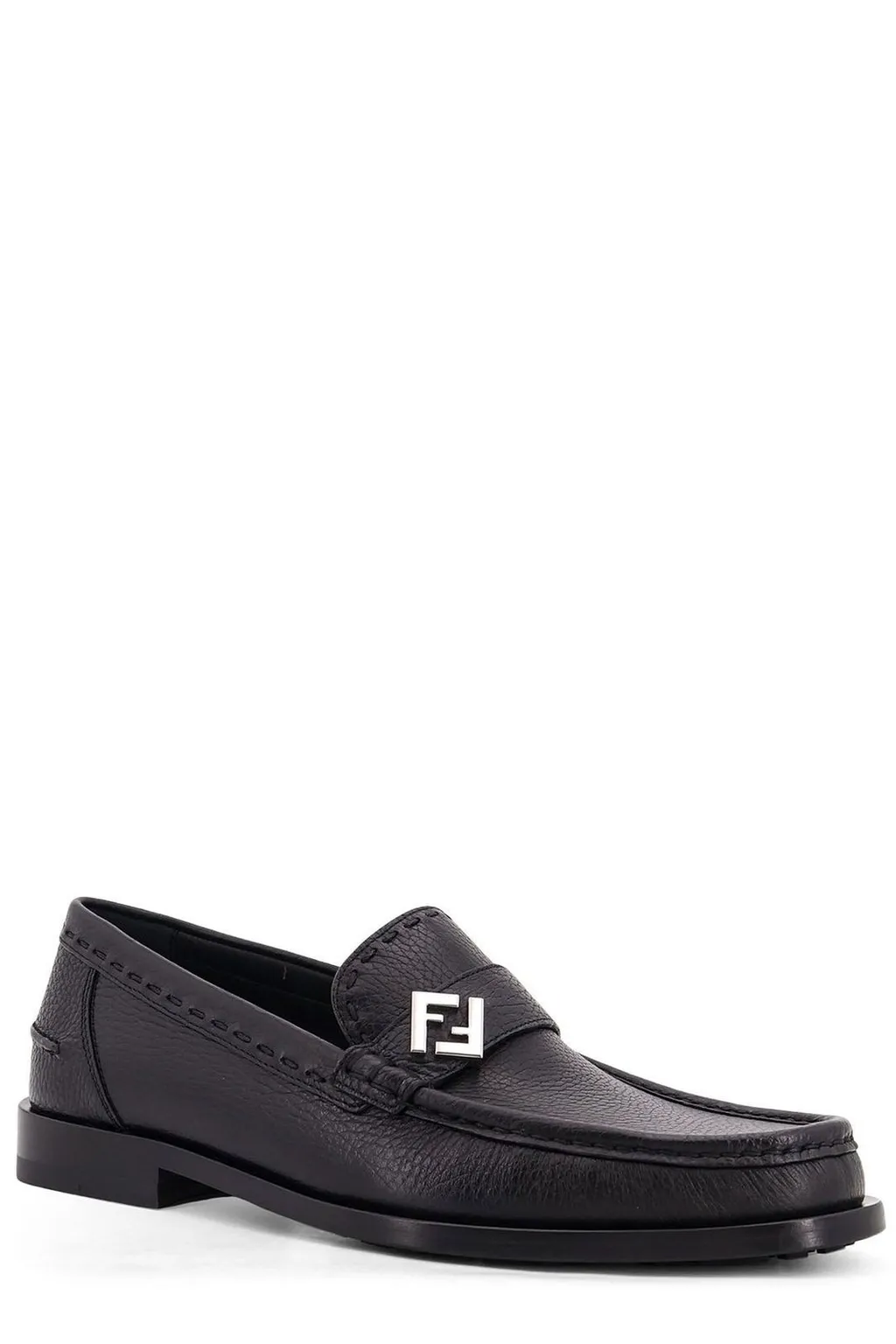 Fendi Ff Plaque Slip-On Loafers