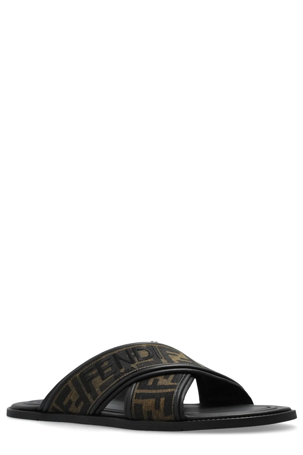 Fendi Ff Logo Detail Crossed Slides
