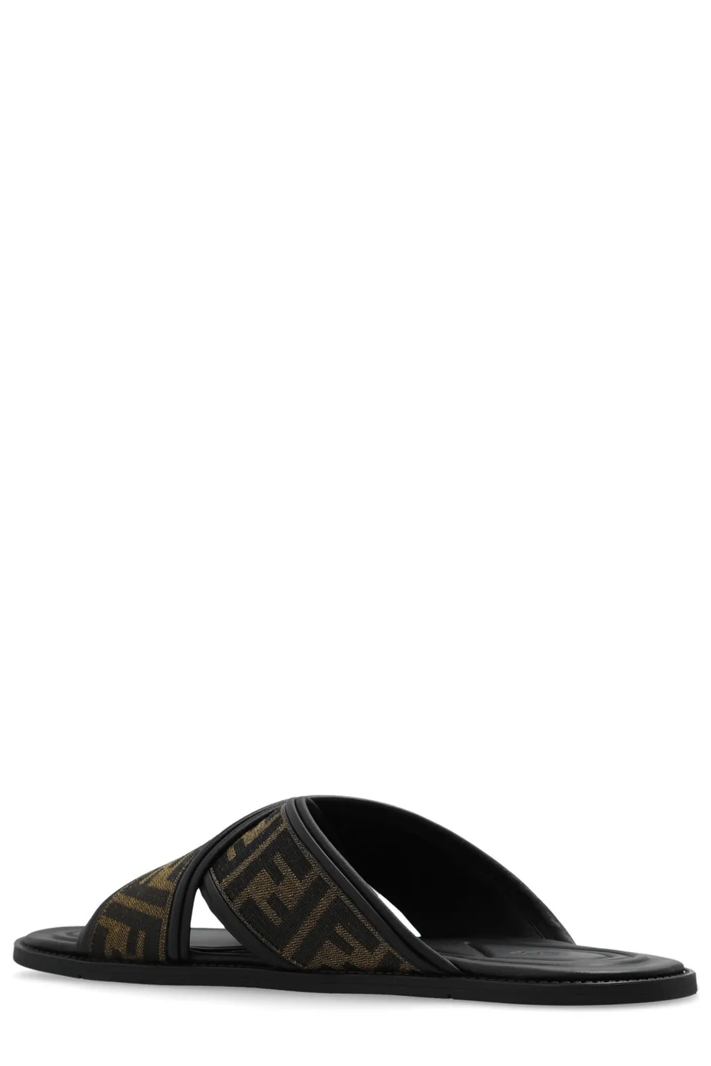 Fendi Ff Logo Detail Crossed Slides