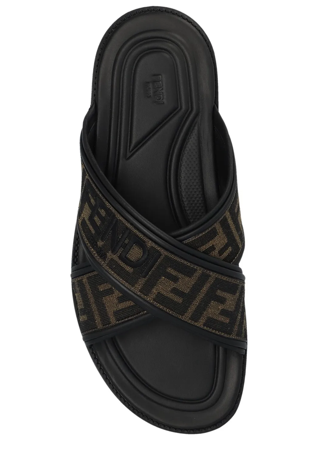 Fendi Ff Logo Detail Crossed Slides