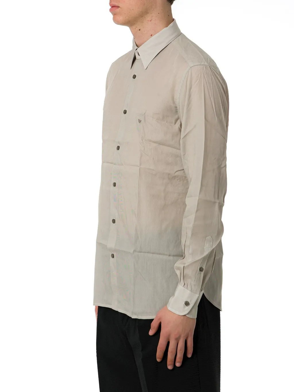 Emporio Armani Logo-Embroidered Buttoned Shirt