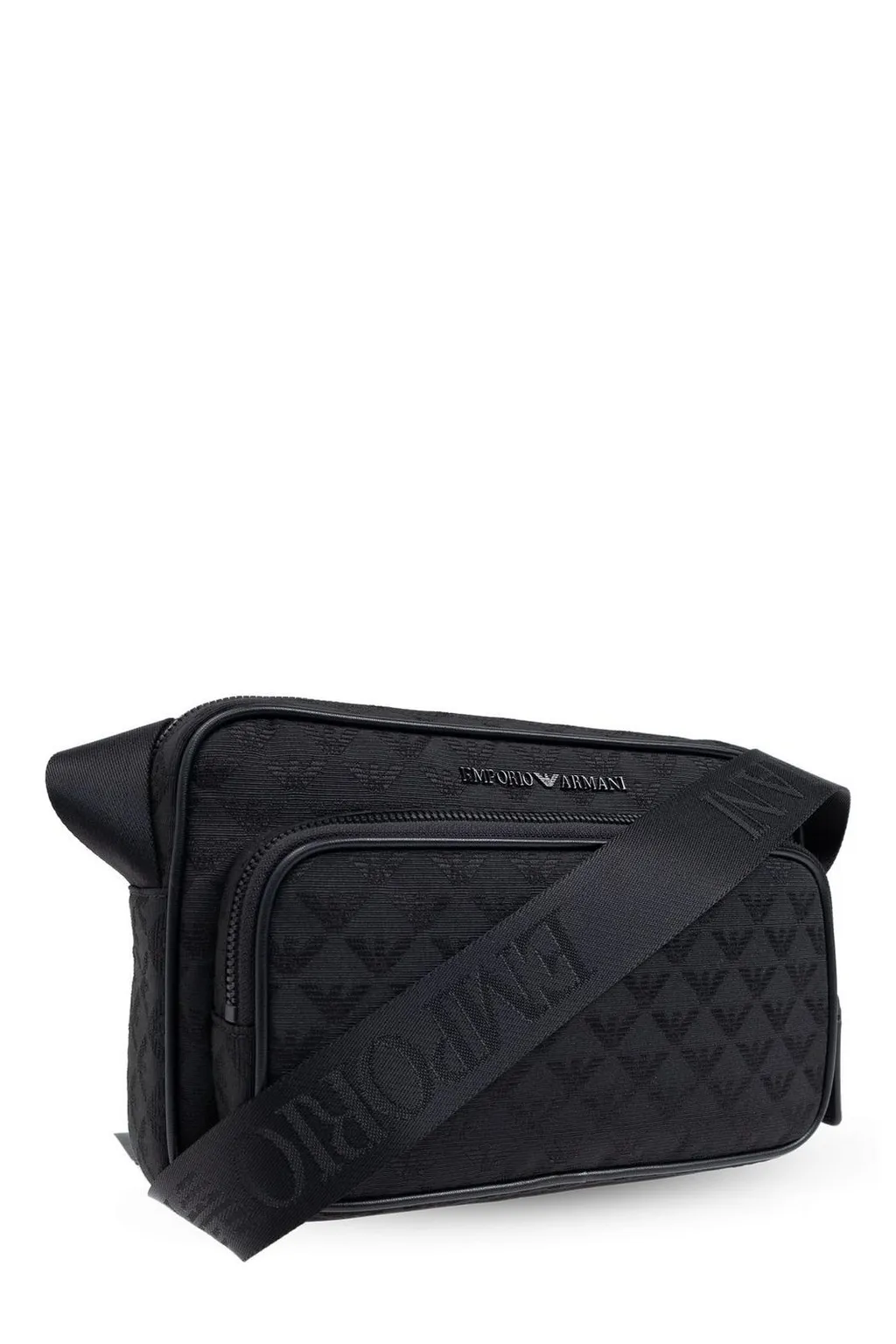 Emporio Armani Logo Jacquard Zip-Up Shoulder Bag