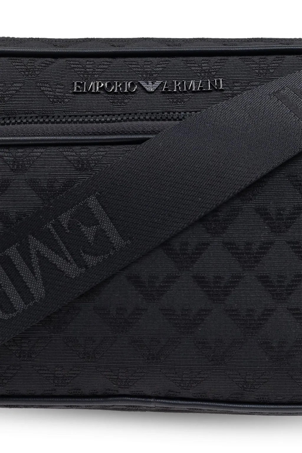 Emporio Armani Logo Jacquard Zip-Up Shoulder Bag