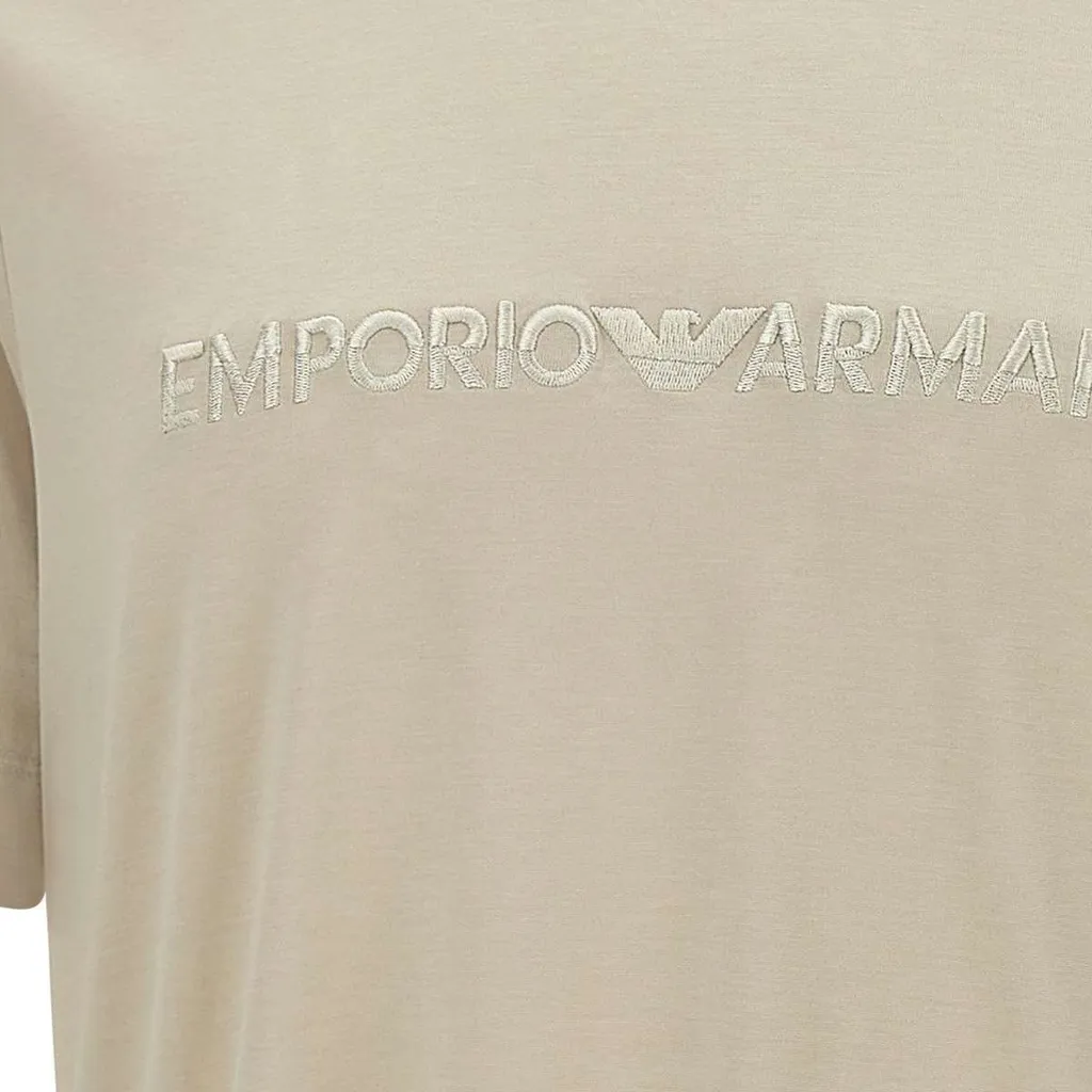 Emporio Armani Logo Embroidered Crewneck T-Shirt