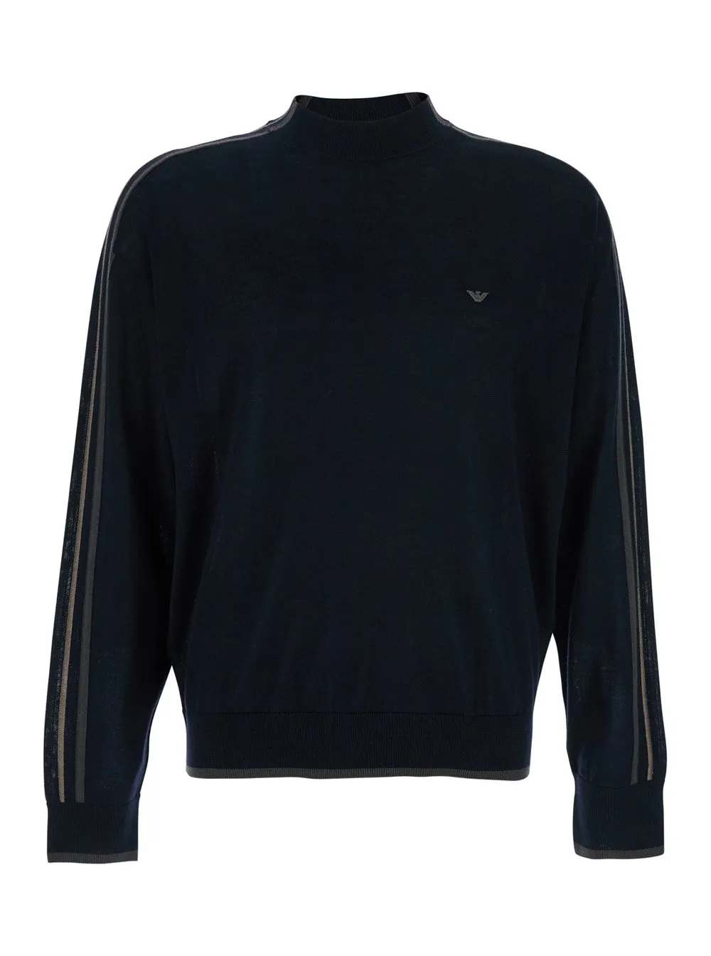 Emporio Armani Striped Detailed Crewneck Jumper